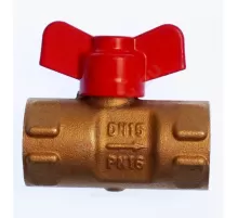 Кран для манометра шаровой латунь 11б27п(О)01 Ду 15 Ру16 ВР G1/2"-М20х1,5 с бабочкой без фланца Пензапромарматура 017011111