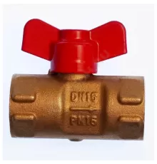 Кран для манометра шаровой латунь 11б27п(О)01 Ду 15 Ру16 ВР G1/2"-М20х1,5 с бабочкой без фланца Пензапромарматура 017011111