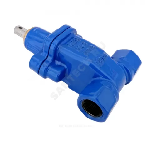 Задвижка ответвительная чугун 1030W обрезиненный клин Ду 25 Ру16 Тмакс=80C ВР под Т-ключ Benarmo