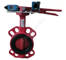 Затвор дисковый поворотный чугун FBV-A Ду 125 Ру10/16 межфл с рукояткой диск чугун манжета EPDM с концевыми выключателями EURO Benarmo