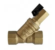 Фильтр сетчатый Y-образный латунь Ду 32 Ру25 Rp1 1/4" ВР FVR-DR с краном Ридан 065B8344R