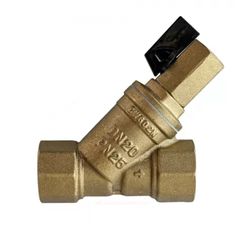 Фильтр сетчатый Y-образный латунь Ду 15 Ру25 Rp1/2" ВР FVR-DR с краном Ридан 065B8341R