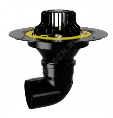 Воронка кровельная VMC с горизонтальным выпуском PP Дн 110 с листвоуловителем, обжимным фланцем Fachmann 01.019