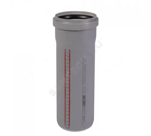 Труба PP-H с раструбом серая HT HTEM Дн 110х2,7 б/нап L=1,5м в/к Ostendorf 115050