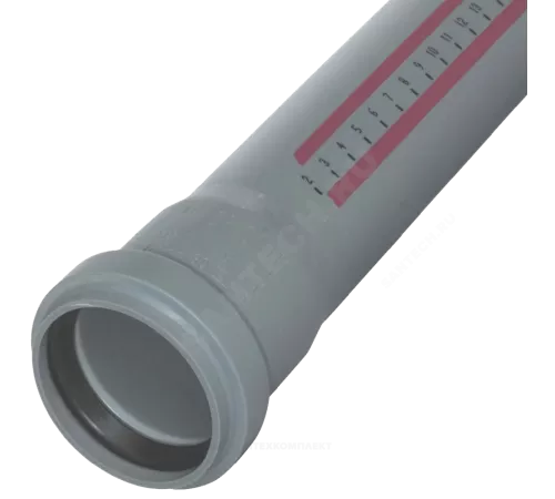 Труба PP-H с раструбом серая HT HTEM Дн 110х2,7 б/нап L=1,5м в/к Ostendorf 115050