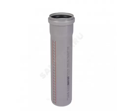 Труба PP-H с раструбом серая HT HTEM Дн 110х2,7 б/нап L=1,5м в/к Ostendorf 115050