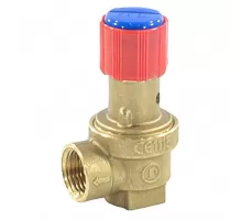 Клапан предохранительный пружинный угловой латунь R140 Ду 20х20 ВР G3/4"хG3/4" Рср=2.5бар 110С Giacomini R140Y022