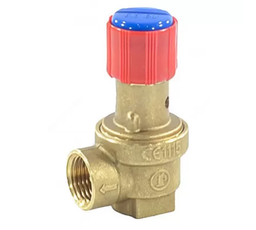 Клапан предохранительный пружинный угловой латунь R140 Ду 20х20 ВР G3/4"хG3/4" Рср=2.5бар 110С Giacomini R140Y022