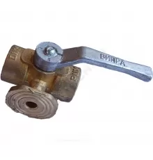 Кран для манометра 3-ходовой латунь 11б38бк/11б18бк Ду 15 Ру16 ВР G1/2"-М20х1,5 с рукояткой с фланцем ВИПРА КПТ 3.05.00-01