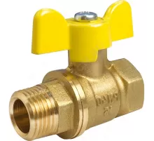 Кран шаровой латунь газ 11Б27фтМ Ду 20 Ру40 ВР/НР полнопроходной бабочка VALFEX VF.278.LB3.034