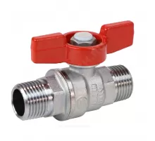 Кран шаровой латунь хром R253D Ду 25 Ру35 НР бабочка красная Giacomini R253X005