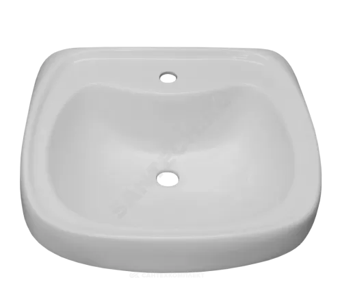 Умывальник подвесной Водолей 57 1 отверстие под смеситель по центру белый Лобненский стройфарфор 10/1/5/1-20