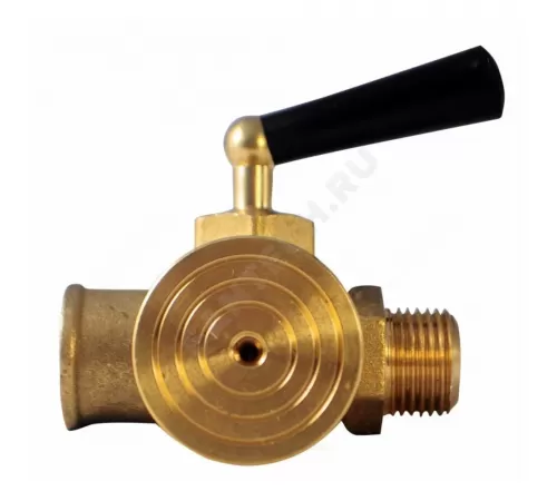 Кран для манометра 3-ходовой латунь 159 Ду 15 Ру16 ВР/НР G1/2" с рукояткой с фланцем Icma 90159AD05