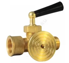 Кран для манометра 3-ходовой латунь 159 Ду 15 Ру16 ВР/НР G1/2" с рукояткой с фланцем Icma 90159AD05