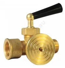 Кран для манометра 3-ходовой латунь 159 Ду 15 Ру16 ВР/НР G1/2" с рукояткой с фланцем Icma 90159AD05