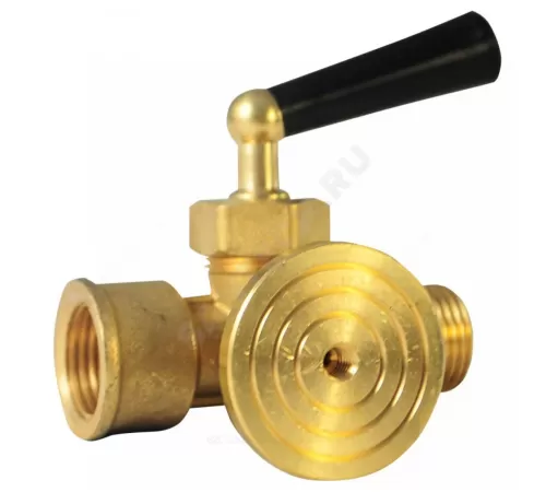 Кран для манометра 3-ходовой латунь 159 Ду 15 Ру16 ВР/НР G1/2" с рукояткой с фланцем Icma 90159AD05