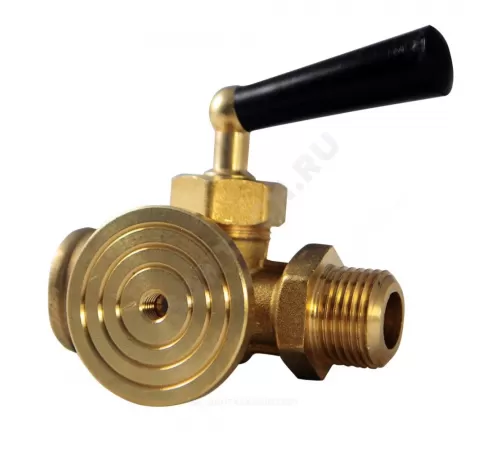 Кран для манометра 3-ходовой латунь 159 Ду 15 Ру16 ВР/НР G1/2" с рукояткой с фланцем Icma 90159AD05