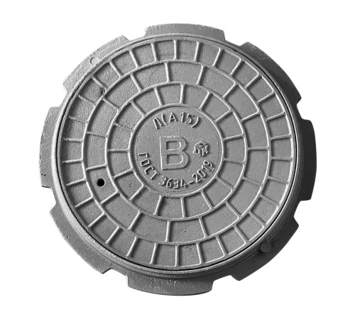 Люк чугун водопроводный (В) Л (легкий) А15 круглый m=47кг h=50мм ГОСТ 3634-2019 ДПК