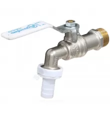 Кран шаровой водоразборный латунь никелированная со штуцером 1119 Standard Ду 15 Ру16 НР/штуц G1/2" рычаг Aquasfera 1119-01