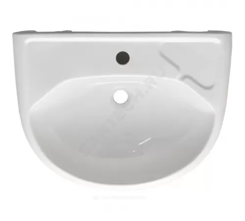 Умывальник подвесной Парус 55 1 отверстие под смеситель по центру Лобненский стройфарфор 10/1/5/1-28