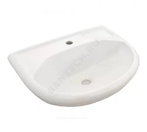 Умывальник подвесной Парус 55 1 отверстие под смеситель по центру Лобненский стройфарфор 10/1/5/1-28