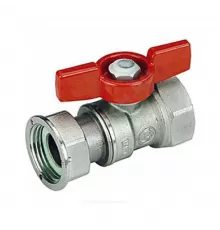 Кран шаровой латунь хром R251P Ду 25 Ру35 ВР/нак. гайка бабочка красная Giacomini R251PX006