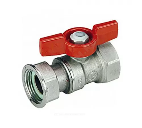 Кран шаровой латунь хром R251P Ду 20 Ру42 ВР/нак. гайка бабочка красная Giacomini R251PX004