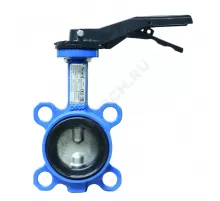 Затвор дисковый поворотный чугун VPG4449-02NI Ду 250 Ру16 межфл с рукояткой диск нерж манжета NBR Tecofi VPG4449-02NI0250