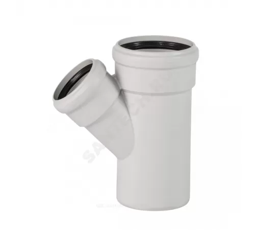 Тройник PP-MD переходной бесшумный светло-серый Skolan Safe SKEA Дн 110х78х45гр (DN110х75) б/нап в/к Ostendorf 335210