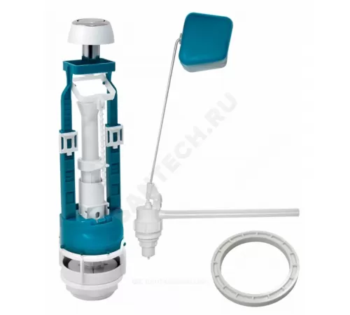 Арматура для бачка сливная/наливная АС1 1/2" боковое подключение кнопка хром 1/реж Инкоэр И-СБкпм-Бм-А-Ф