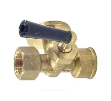 Кран для манометра 3-ходовой латунь 183 Ду 15 ВР G1/2"-М20х1,5 с рукояткой с фланцем Icma 90183ADAO05