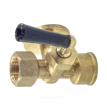 Кран для манометра 3-ходовой латунь 183 Ду 15 ВР G1/2"-М20х1,5 с рукояткой с фланцем Icma 90183ADAO05