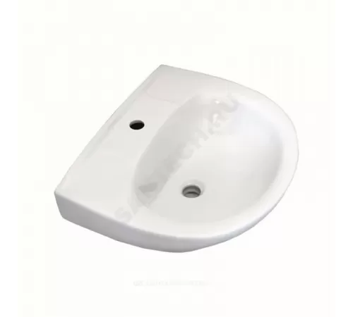 Умывальник подвесной Антей 55 1 отверстие под смеситель по центру УмОв2Ф без перелива белый Лобненский стройфарфор 10/1/5/1-77