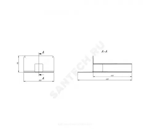Воронка парапетная VC-PVC ПВХ Дн 100х100 без листвоуловителя и отвода Fachmann 01.021