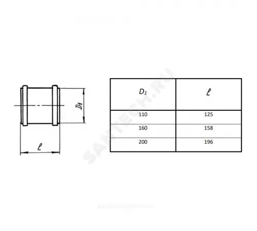Муфта PP-B ремонтная коричневая Дн 200 б/нап в/к RTP (РосТурПласт) 15609