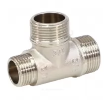 Тройник латунь никель переходной Ду 15х20х20 (1/2"х3/4"х3/4") НР/НР/НР VALFEX VF.131.N.034