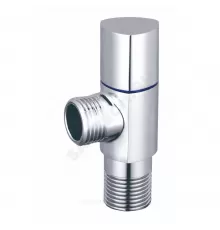 Клапан (вентиль) латунь бытовой хром угловой 1076 G1/2" Ру16 НР Aquasfera 1076-01
