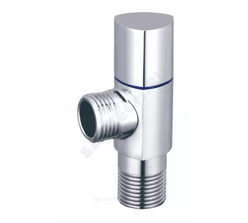 Клапан (вентиль) латунь бытовой хром угловой 1076 G1/2" Ру16 НР Aquasfera 1076-01