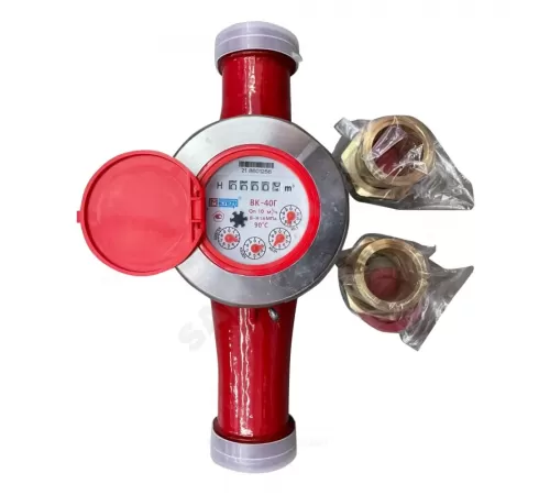 Счётчик г/в крыльчатый многоструйный Ду 40 Ру16 Qn=10 м3/ч 90С L=300мм резьба В/К ВК-Г Метер