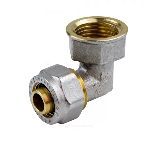 Угольник МП латунь никель обжим Дн 16х3/4"х90гр ВР ГОСТ 32415-2013 7007 Aquasfera 7007-02