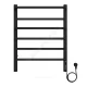 Полотенцесушитель электрический сталь Лесенка 165 Вт 450х600мм 6П со встроенным диммером справа черный муар Евромикс Терминус 4670078557070