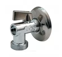 Кран шаровой латунь бытовой хром угловой R614 G1/2"х3/4" Ру10 НР переходной флажок с отражателем Giacomini R614X004