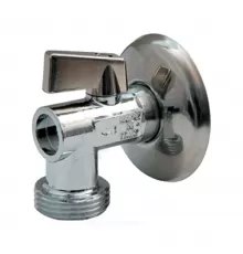 Кран шаровой латунь бытовой хром угловой R614 G1/2"х3/4" Ру10 НР переходной флажок с отражателем Giacomini R614X004