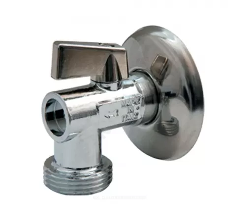 Кран шаровой латунь бытовой хром угловой R614 G1/2"х3/4" Ру10 НР переходной флажок с отражателем Giacomini R614X004