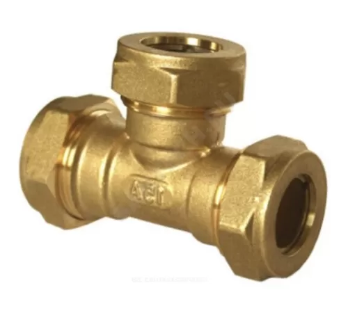 Тройник переходной латунь 25Aх15х25 обжим STAHLMANN STWL25/15/25BEF