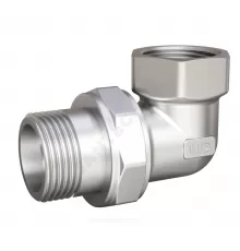 Соединитель латунь никель американка Ду 15 (1/2") угловой ВР/НР LD LD.67.534.15