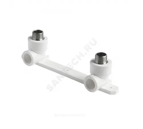 Планка PP-R монтажная белая Дн 25х1/2" НР под смеситель с водорозетками PRO VALFEX 10124220-PRO