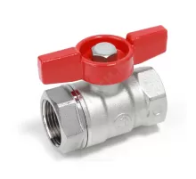 Кран шаровой латунь хром R251D Ду 15 Ру42 ВР бабочка красная Giacomini R251X003