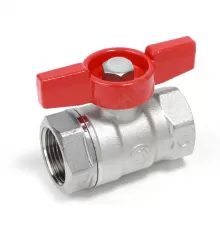 Кран шаровой латунь хром R251D Ду 8 Ру42 ВР бабочка красная Giacomini R251X001