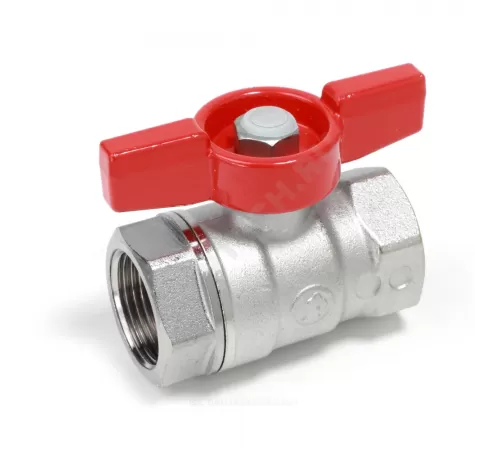 Кран шаровой латунь хром R251D Ду 10 Ру42 ВР бабочка красная Giacomini R251X002